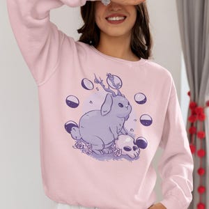 Jackalope Pastel Goth Shirt, Pastel Goth Clothing, Harajuku Shirt, Jackalope Shirt, Cryptid Shirt, Pastel Goth Sweater, Creepy Cute Shirt image 6