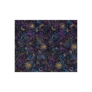 Whimsigoth Celestial Velvet Throw Blanket Astrology Zodiac Moon and Stars Blanket, Purple Witchcore Decor Gothic Couch Blanket Cozy Gift image 8