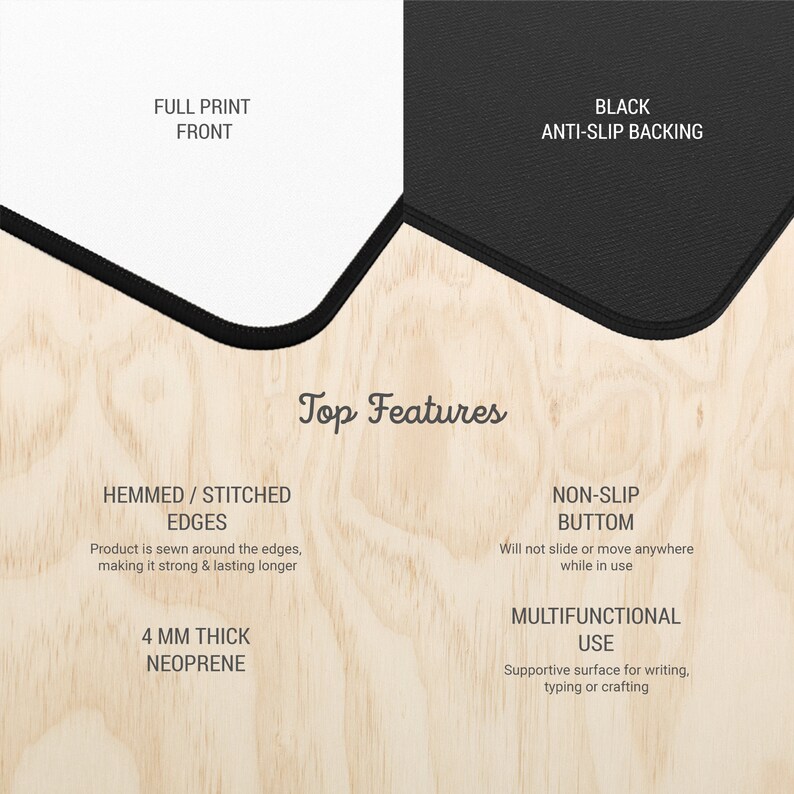 Pink & Green Scalloped Desk Mat - Large 31x15.7 Inch Checkered Mouse Pad, Vintage Cottagecore Aesthetic