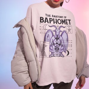 Anatomy of a Baphomet Pastel Goth Shirt, Pastel Goth Clothing, Harajuku Shirt, Cryptid Shirt, Kawaii Clothes, Kawaii Goth, Kawaii Goat Shirt image 6