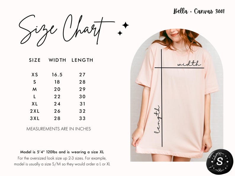 a women's size chart for a t - shirt