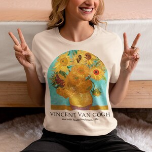 Van Gogh Sunflowers Art History Shirt, Grunge Aesthetic Vincent Van Gogh Floral Indie Light Academia Sunflowers Impressionist Painting