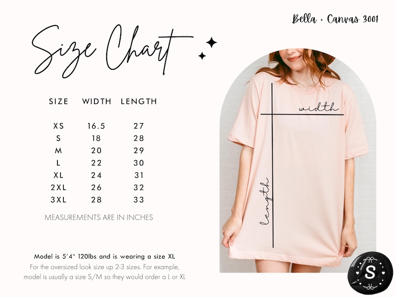 a women's size chart for a t - shirt
