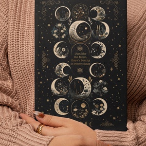 Dark Moon Phases Book of Shadows Hardcover Journal, Constellations ...