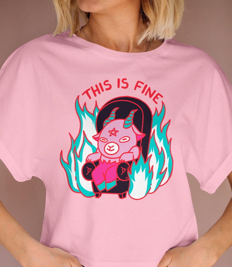 Harajuku Baphomet Pastel Goth Shirt, Pastel Goth Clothing, Harajuku Shirt, Cryptid Shirt, Kawaii Clothes, Kawaii Goth, Kawaii Goat Shirt image 4