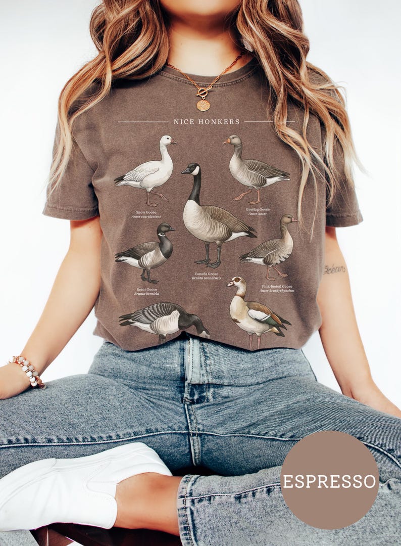 Nice Honkers Shirt, Funny Silly Goose Tee, Vintage Bird Field Guide Shirt, Cottagecore Animal Shirt, Bird Lover Gift, Subtle Humor Tee bild 3