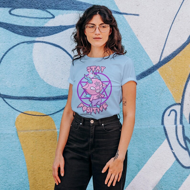 Baby Baphomet Pastel Goth Shirt, Pastel Goth Clothing, Harajuku Shirt, Cryptid Shirt, Kawaii Clothes, Kawaii Goth, Kawaii Goat Shirt image 7