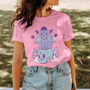 Harajuku Cat Pastel Goth Shirt, Pastel Goth Clothing, Harajuku Shirt, Cryptid Shirt, Kawaii Clothes, Kawaii Goth, Creepy Cute Shirt