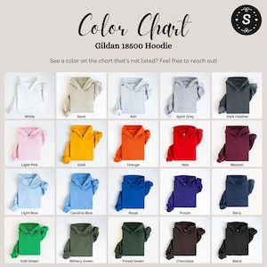 the color chart for the children's hoodie