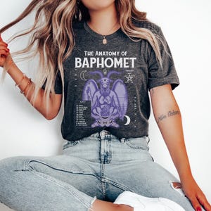 Anatomy of a Baphomet Pastel Goth Shirt, Pastel Goth Clothing, Harajuku Shirt, Cryptid Shirt, Kawaii Clothes, Kawaii Goth, Kawaii Goat Shirt image 3