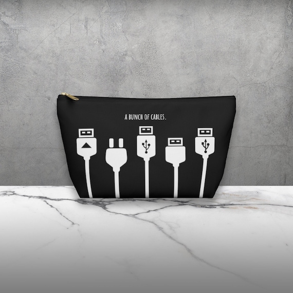Cables Accessory Bag, Charger Storage, Travel Organizer, Funny Cable Organizer, Accessory Pouch Storage Bag, Funny Gift for Dad, Travel Gift
