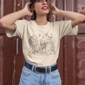 Dark Academia Clothing Greek Goddess Statues, Light Academia Clothes Bookish Cottagecore Greek Statue Mythology Art Shirt