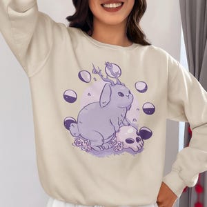 Jackalope Pastel Goth Shirt, Pastel Goth Clothing, Harajuku Shirt, Jackalope Shirt, Cryptid Shirt, Pastel Goth Sweater, Creepy Cute Shirt image 7