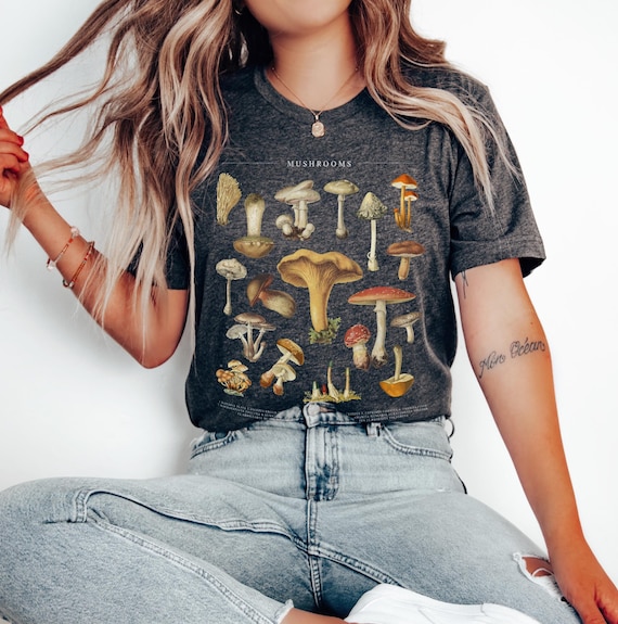 Mushroom Shirt, Mushroom Top, Cottagecore Clothing, Goblincore Clothing, Dark Academia, Fairy Grunge Clothing, Mushroom T shirt