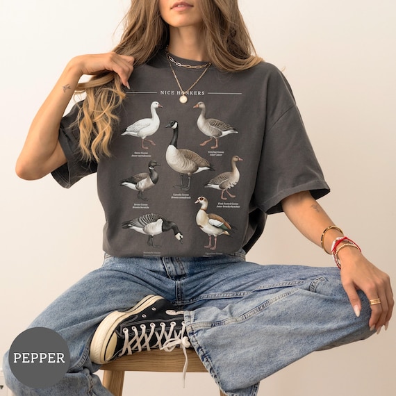 Nice Honkers Shirt, Funny Silly Goose Tee, Vintage Bird Field Guide Shirt, Cottagecore Animal Shirt, Bird Lover Gift, Subtle Humor Tee