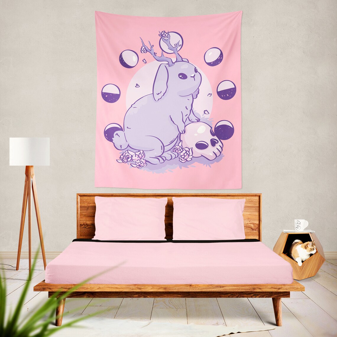 Jackalope Tapestry Pastel Goth Decor Pastel Goth Tapestry Etsy