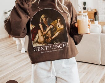 Artemisia Gentileschi Art Crewneck, Judith Slaying Holofernes Famous Artist Sweater, Feminist Women Rights Vintage Renaissance History