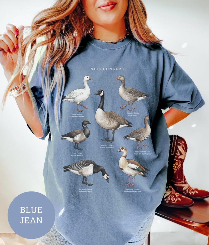 Nice Honkers Shirt, Funny Silly Goose Tee, Vintage Bird Field Guide Shirt, Cottagecore Animal Shirt, Bird Lover Gift, Subtle Humor Tee bild 8