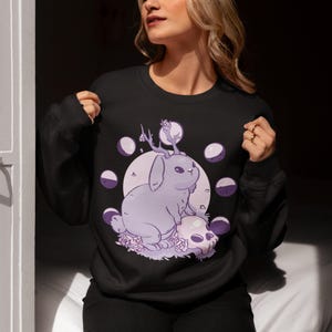 Jackalope Pastel Goth Shirt, Pastel Goth Clothing, Harajuku Shirt, Jackalope Shirt, Cryptid Shirt, Pastel Goth Sweater, Creepy Cute Shirt image 8