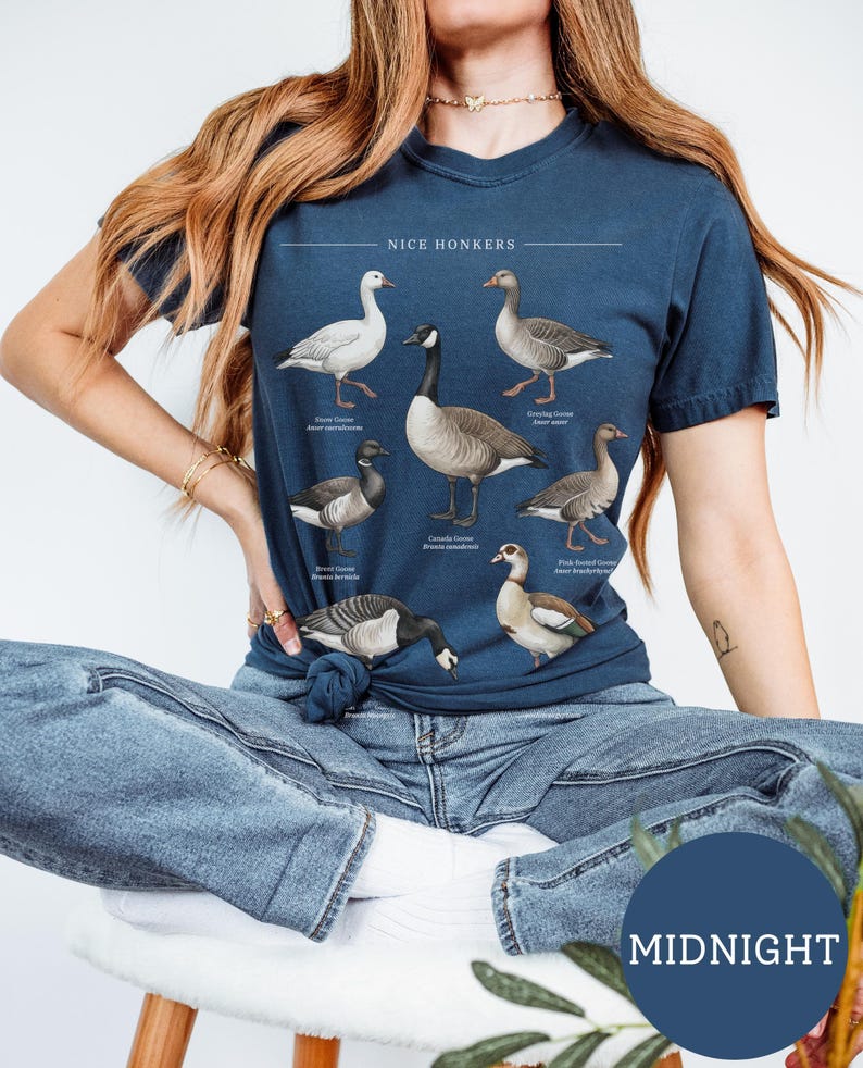Nice Honkers Shirt, Funny Silly Goose Tee, Vintage Bird Field Guide Shirt, Cottagecore Animal Shirt, Bird Lover Gift, Subtle Humor Tee bild 10
