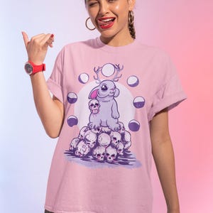 Jackalope Pastel Goth Shirt, Pastel Goth Clothing, Harajuku Shirt, Jackalope Shirt, Cryptid Shirt, Kawaii Goth, Creepy Cute Shirt immagine 7