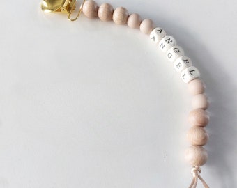 Personalized pearl pacifier clip