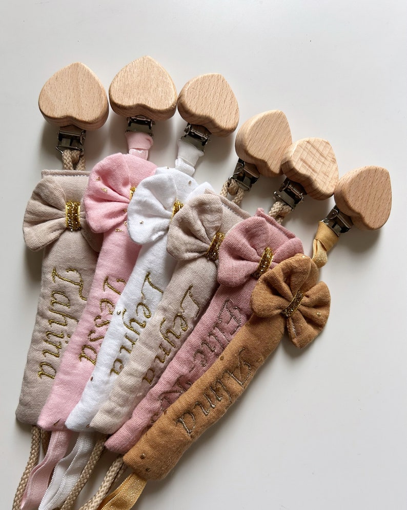 Personalized fabric pacifier clip image 1