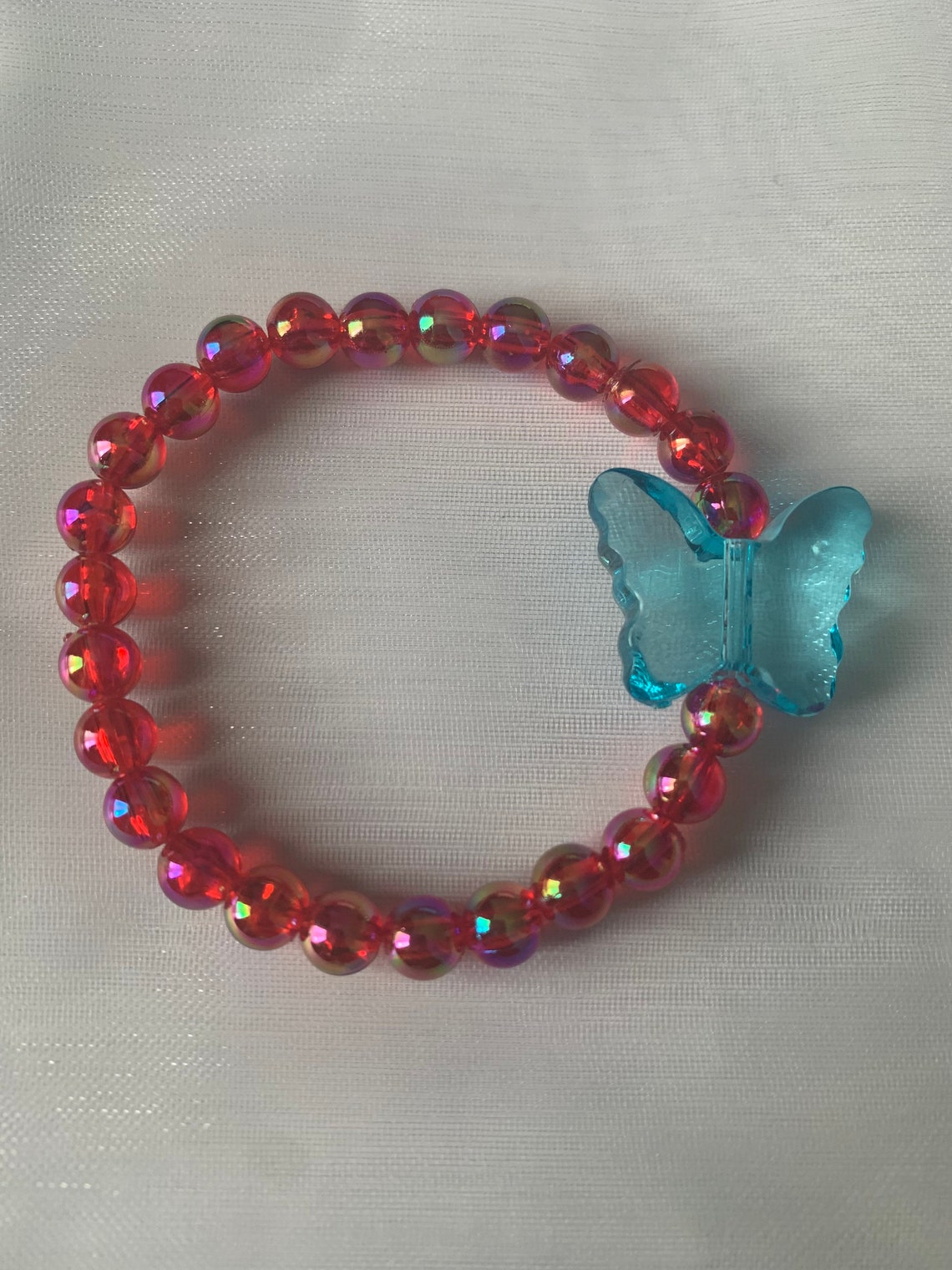 Kids Beaded Butterfly Bracelets Party Favours Colourful Etsy