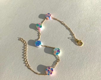 Pastel Polymer Clay Anklet