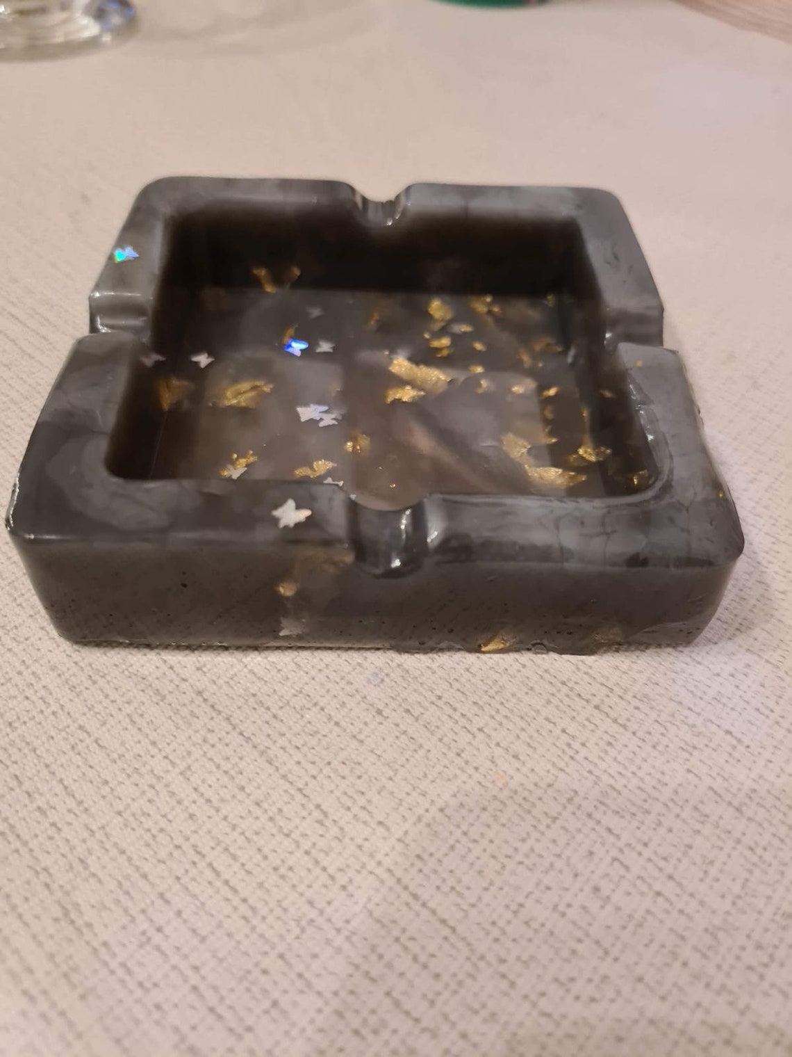 Foil Ashtray Resin ashtray Epoxy Resin Handmade Gifts Etsy