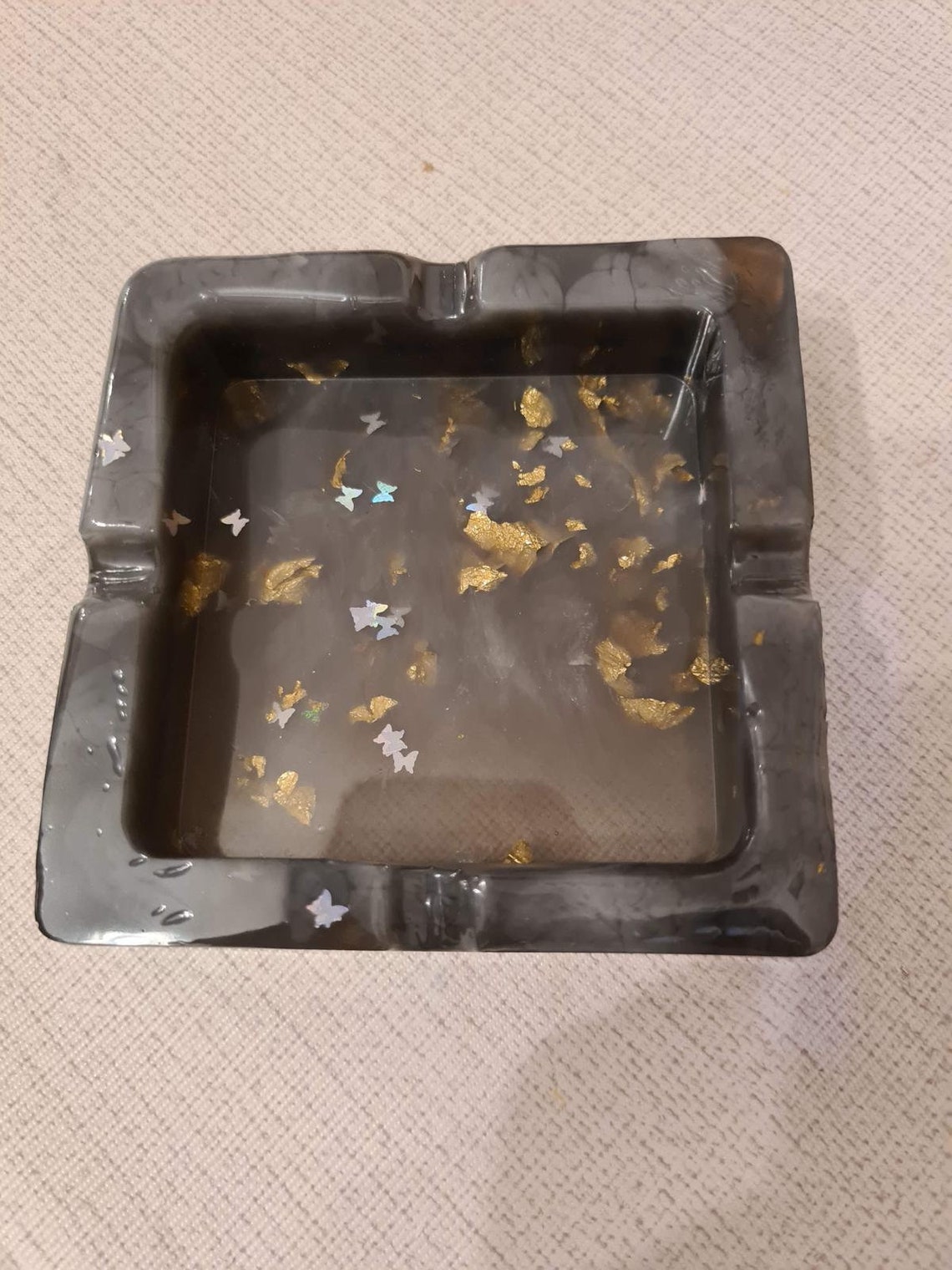 Foil Ashtray Resin ashtray Epoxy Resin Handmade Gifts Etsy