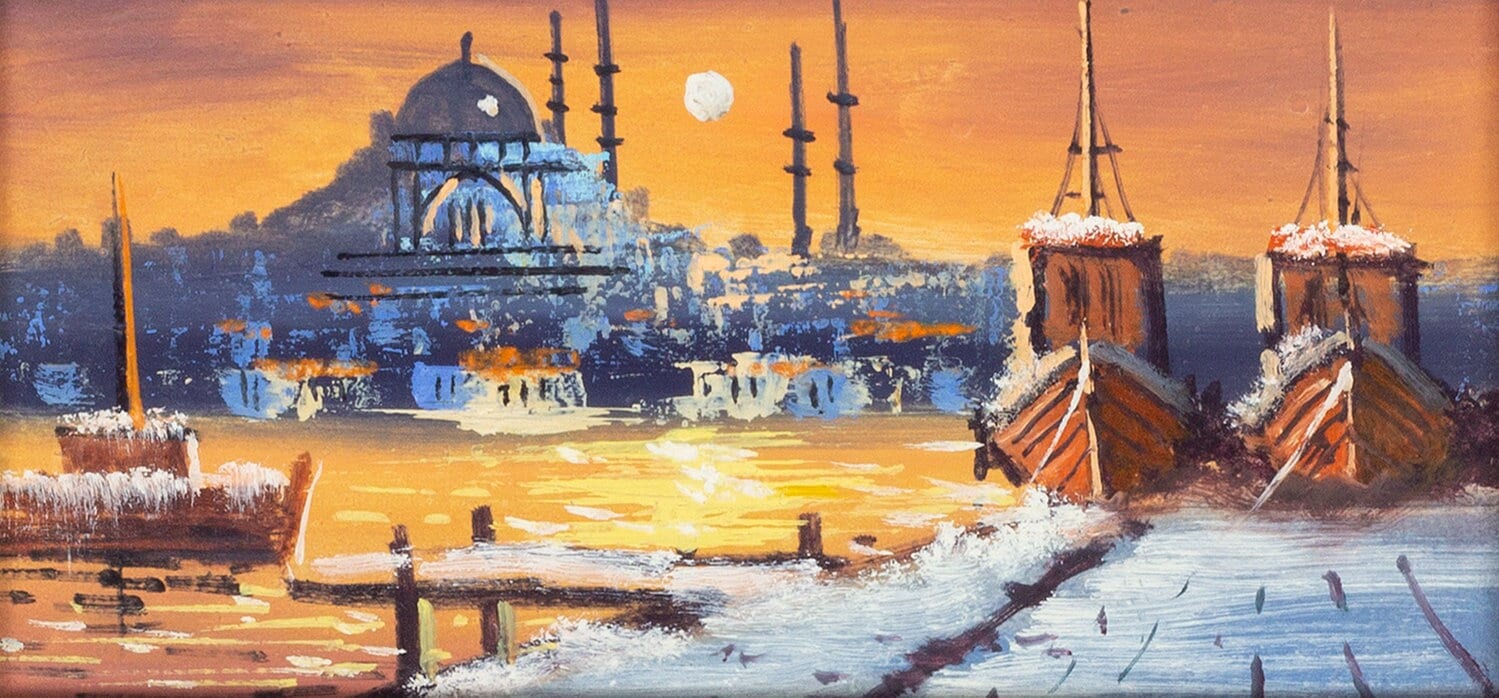 Original Oil Painting İstanbul Oil Painting Turkish Art Etsy