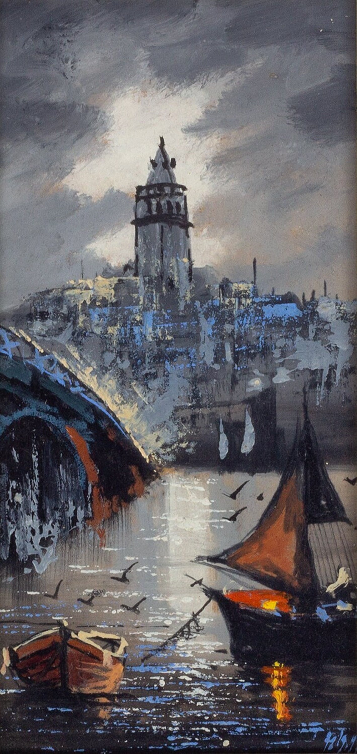 Original Oil Painting İstanbul Oil Painting Turkish Art Etsy