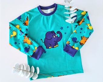 Long-sleeved shirt, sweater, elephant, show with the mouse, summer shirt