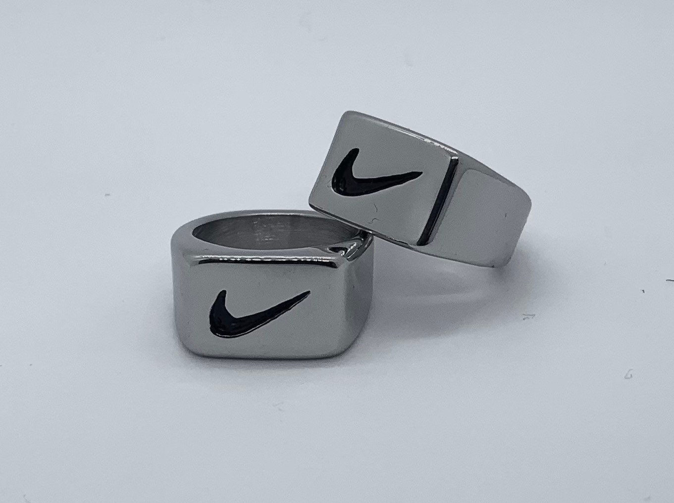 Nike silver swoosh ring For him / her birthday gift Etsy