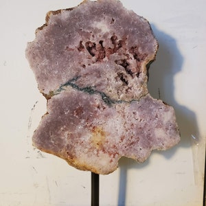 Pink Amethyst Slice On Stand 1 Lb Patagonia, Argentina