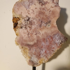 Pink Amethyst Slice On Stand 0.96 Lbs Patagonia, Argentina
