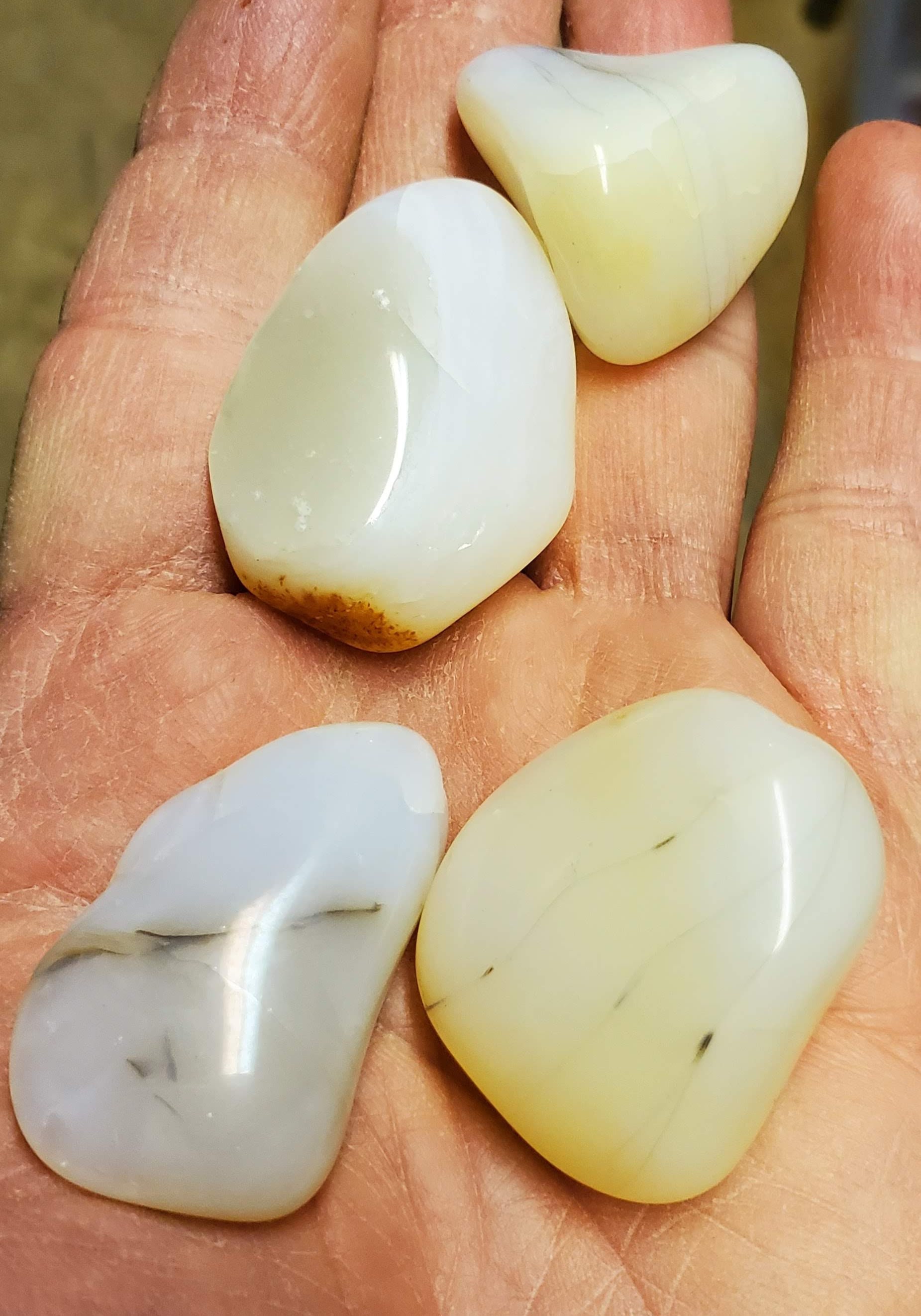 White Opal, Tumbled White Opal, Tumbled