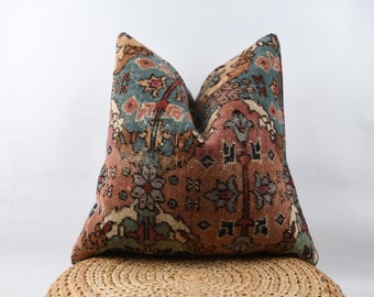 Throw Pillow 24x24 Handwoven Turkish Kilim Pillow Beeding Floor Cushion Cover Textured Kilim Pillow Boho Pillow Bohemian Kilim Pillow