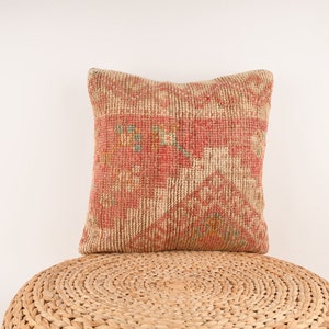 Ethnic Kilim Pillow, Turkish Carpet Pillow, 18x18 Pillow Cover, Throw Pillow, Sofa Accent Pillow, Cushion Cover, Tribal Boho Pillow