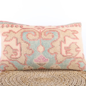 Ethnic Kilim Pillow, Kilim Lumbar, Turkish Kilim Pillow, 12x20 Pillow Cover, Decorative Pillow, Sofa Throw Pillow, Home Decor, Cushion Cover