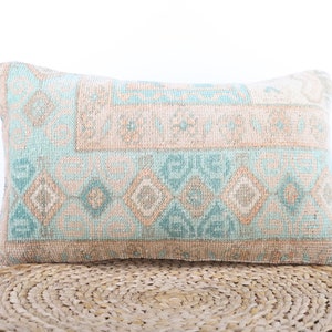 Handmade Pillow Cover, Turkish Kilim Pillow, 12x20 Kilim Pillow, Home Decor, Decorative Pillow, Textured Pillow, Throw Pillow, Cushion Cover
