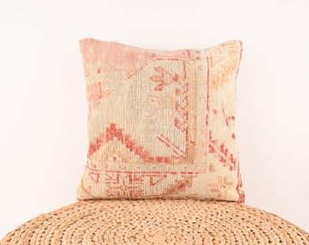 Decorative Pillow, Turkish Carpet Pillow, Tülü Pillow, Textured Woven Pillow, Handwoven Kilim Pillow, Bohemian Kilim Pillow, Cushion Cover