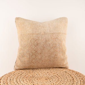 Handwoven Textured Pillow, 18x18 Pillow Case, Turkish Carpet Pillow, Kilim Pillow, Decorative Throw Pillow, Sofa Accent Pillow, Home Decor