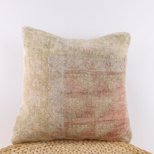 Handwoven Textured Pillow, 18x18 Pillow Case, Turkish Carpet Pillow, Kilim Pillow, Decorative Throw Pillow, Sofa Accent Pillow, Home Decor