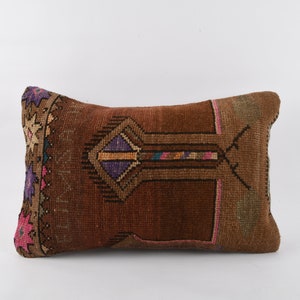 Turkish Carpet Pillow, Decorative Pillow, Kilim Lumbar, Home Decor, Bohemian Kilim Pillow, Tribal Couch Pillow, Cushion Cover, Sofa Pillow