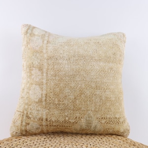 Handwoven Textured Pillow, 18x18 Pillow Case, Turkish Carpet Pillow, Kilim Pillow, Decorative Throw Pillow, Sofa Accent Pillow, Home Decor