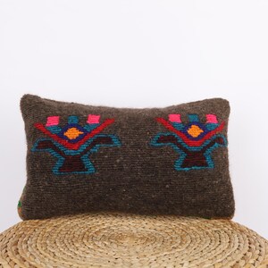 Anatolian Turkish Kilim Pillow, 12x20 Kilim Pillow, Bohemian Kilim Pillow, Decorative Pillow, Livingroom Decor, Home Decor, Cushion Cover