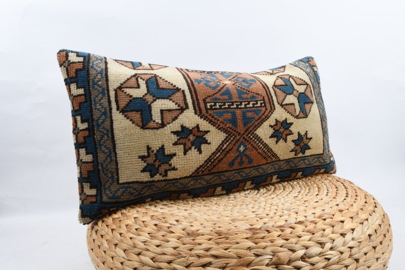 Turkish Carpet Pillow Vintage Kilim Pillow Decorative Pillow Home Decor Cushion Cover Ethnic Kilim Pillow 12x24 Kilim Pillow Pillow
