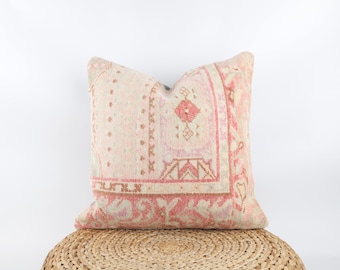 Fodera per cuscino Kilim turco fatta a mano: cuscino decorativo in stile boho (20x20 cm)